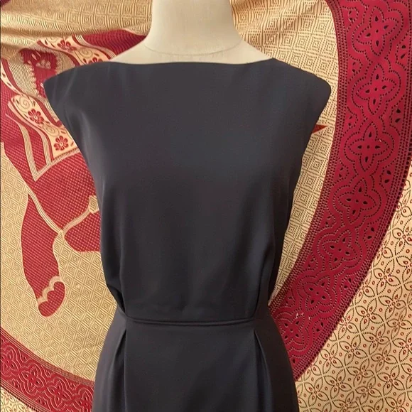 Dark gray J. Crew Sleeveless Bateau Sheath Midi Dress - Picture 4 of 7